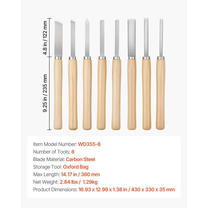Wood Lathe Turning Tool Set, 8 – Skew Chisel Wood recenzja i cena