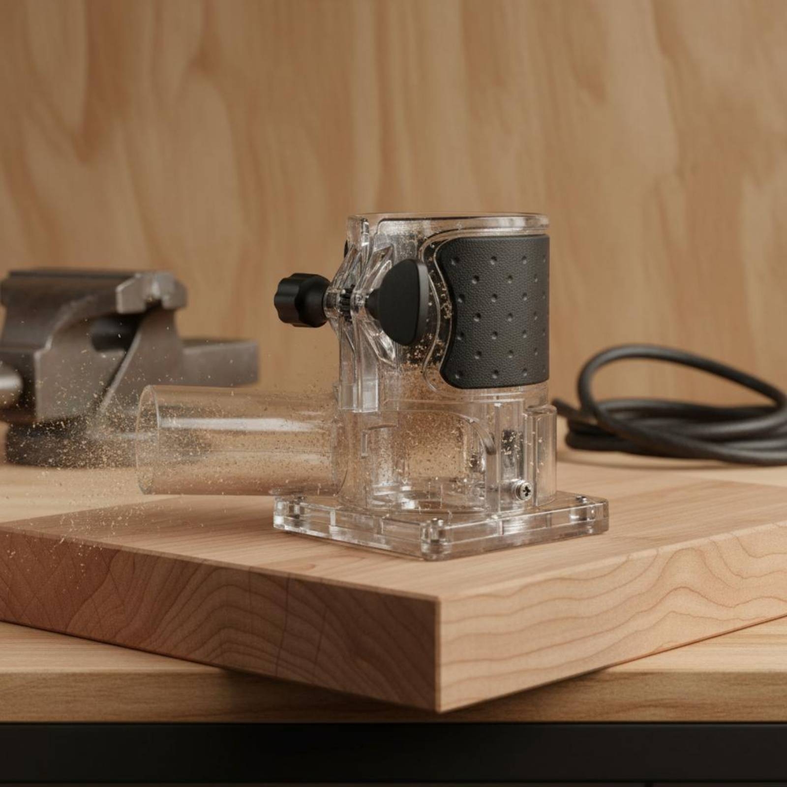 Transparent Router Dust Hood W – Vacuum Woodworking recenzja i cena